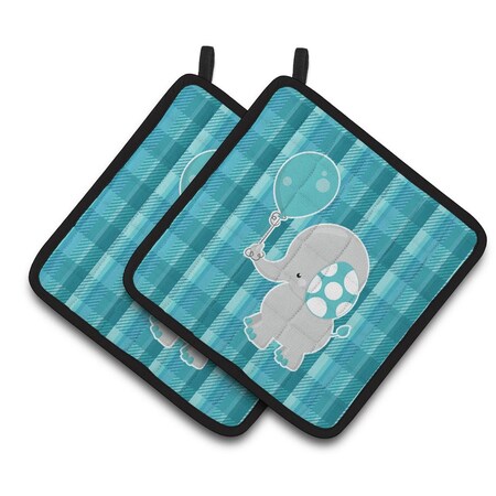Carolines Treasures Elephant With Balloon Pair of Pot Holders BB6835PTHD